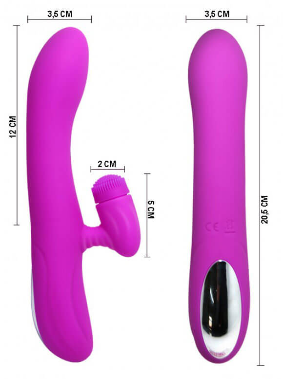 Pretty Love Derrick - Vibrador de Ponto G Recarregável com Estimulador Clitoriano Rotativo com 4 Funções de Rotação e 7 Funções de Vibração - 20,5 x 3,5 cm - 4