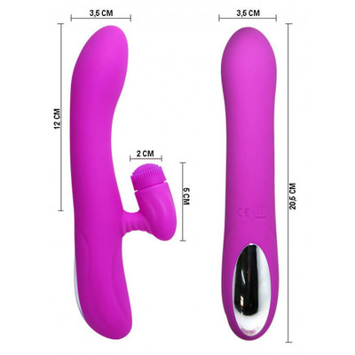 Foto 4 do produto Pretty Love Derrick - Vibrador de Ponto G Recarregável com Estimulador Clitoriano Rotativo com 4 Funções de Rotação e 7 Funções de Vibração - 20,5 x 3,5 cm