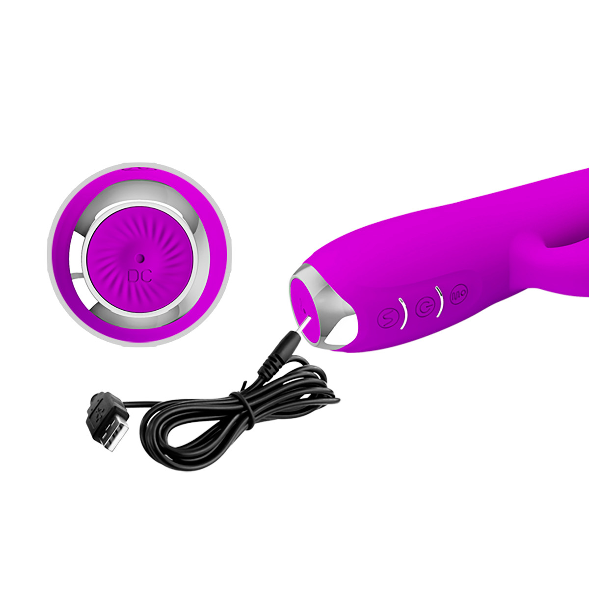 Vibrador Estimulador de Ponto G e Clítoris Recarregável em Silicone com 12 Modos de Vibração e 3 Movimento de Língua - Pretty Love Doreen | 11,3 x 3,8 cm | Disponível em 2 cores - 4