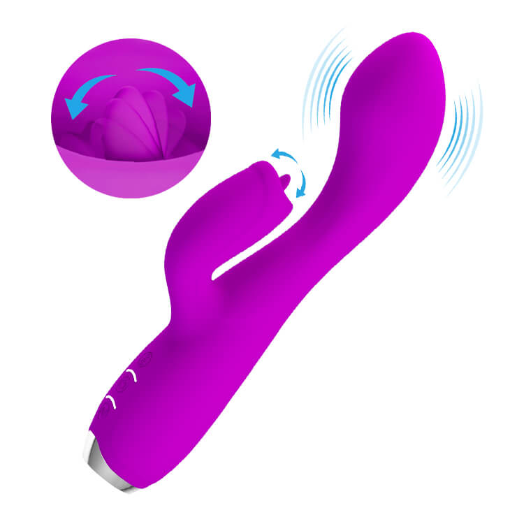 Vibrador Estimulador de Ponto G e Clítoris Recarregável em Silicone com 12 Modos de Vibração e 3 Movimento de Língua - Pretty Love Doreen | 11,3 x 3,8 cm | Disponível em 2 cores - 2