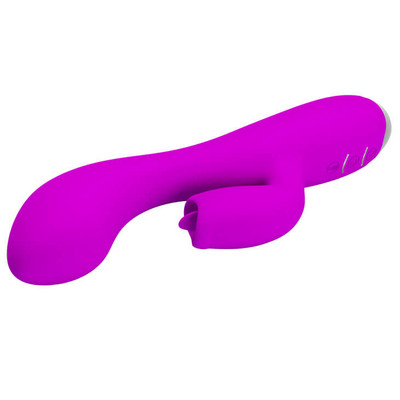 Foto 5 do produto Vibrador Estimulador de Ponto G e Clítoris Recarregável em Silicone com 12 Modos de Vibração e 3 Movimento de Língua - Pretty Love Doreen | 11,3 x 3,8 cm | Disponível em 2 cores