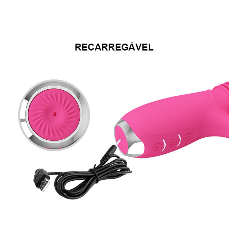 Vibrador Estimulador de Ponto G e Clítoris Recarregável com 12 Modos de Vibração e 3 Velocidades de Vai e Vem - Pretty Love Dorothy | 10,8 x 3,2 cm | 2 Cores - 10