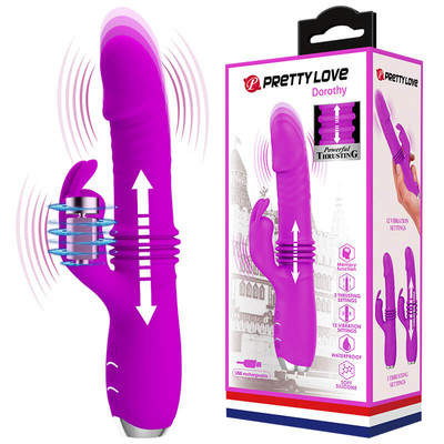 Vibrador Estimulador de Ponto G e Clítoris Recarregável com 12 Modos de Vibração e 3 Velocidades de Vai e Vem - Pretty Love Dorothy | 10,8 x 3,2 cm | 2 Cores