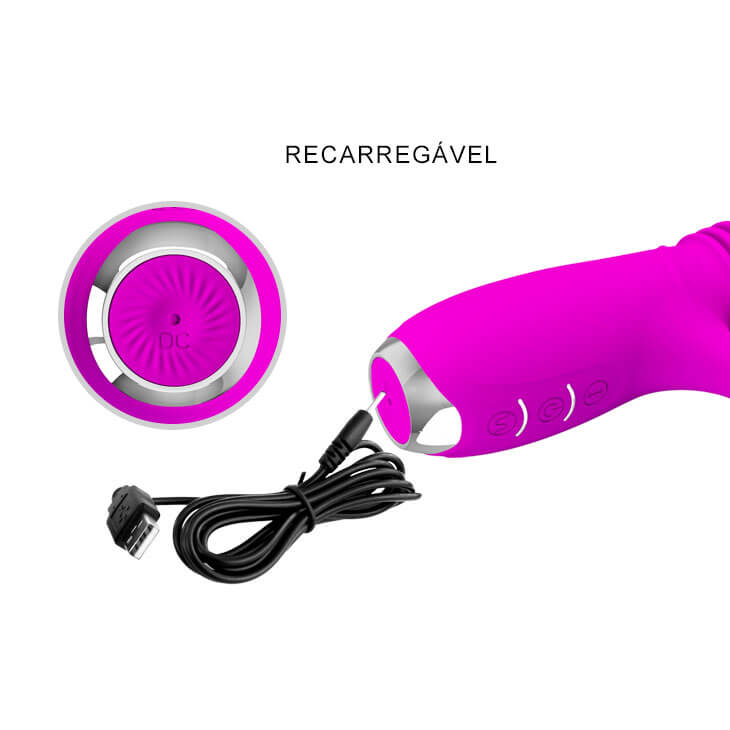 Vibrador Estimulador de Ponto G e Clítoris Recarregável com 12 Modos de Vibração e 3 Velocidades de Vai e Vem - Pretty Love Dorothy | 10,8 x 3,2 cm | 2 Cores - 4