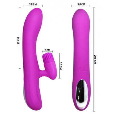 Foto 4 do produto Pretty Love Elton - Vibrador de Ponto G Recarregável com Estimulador Clitoriano Rotativo, 4 Funções de Rotação e 7 Funções de Vibração e Resistência à Água - 20,5 x 3,5 cm