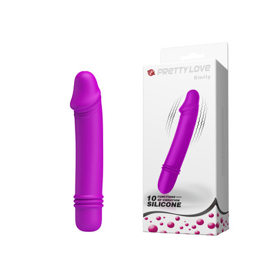 Vibrador Estimulador de Ponto G com Formato de Glande Definida e 10 Modos de Vibração - Pretty Love Emily | 9,5 x 2,5 cm