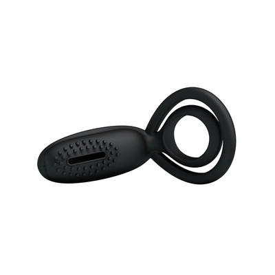 Foto 4 do produto Anel Peniano Duplo para Pênis e Saco Escrotal com Vibro e Estimulador de Clítoris com Texturas Massageadoras - Pretty Love Esther