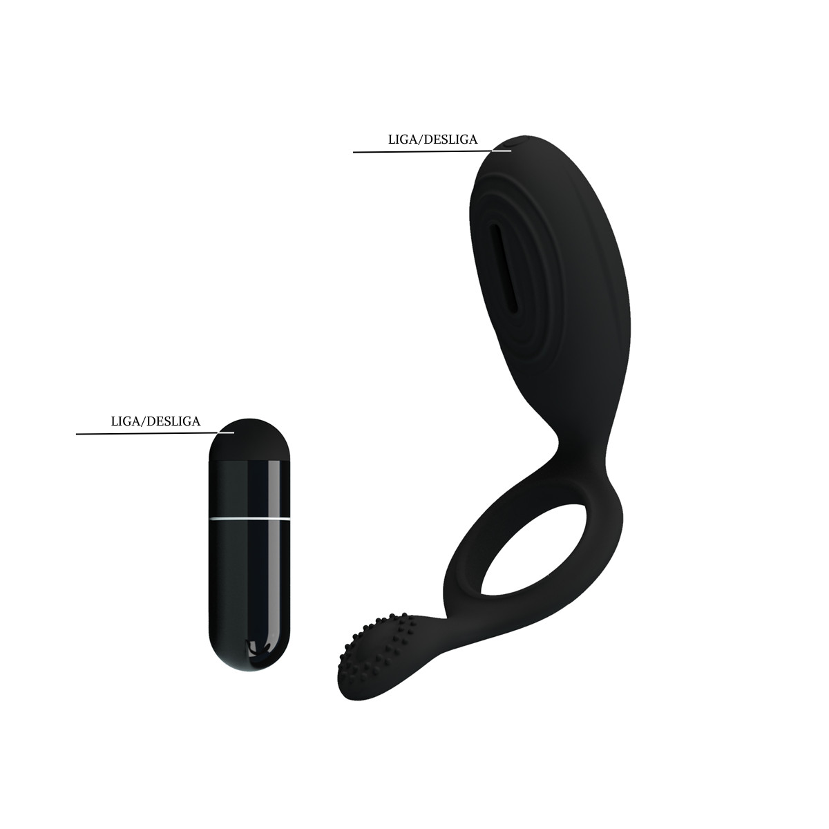 Anel Peniano com Estimulador de Clítoris e Vibração Única - Pretty Love Ethel | 12,3 x 3,3 cm - 6