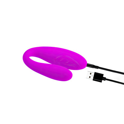 Foto 5 do produto Vibrador para Casal em Silicone com 30 Modos de Vibração e Recarregável via Cabo USB - Pretty Love Fascination | 6,7 x 2,2 cm