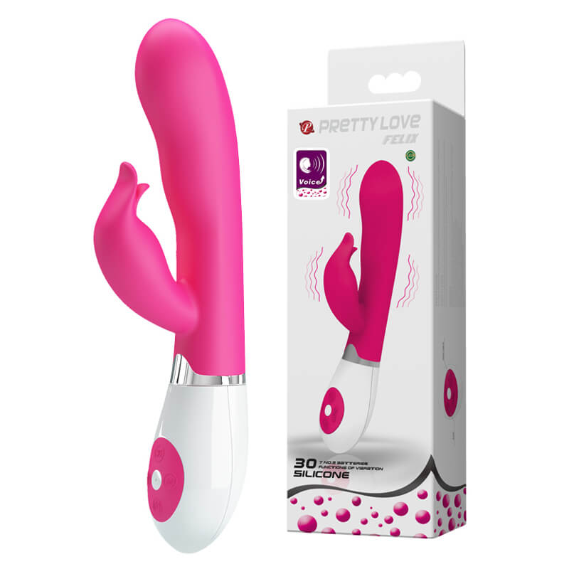 Pretty Love Felix - Vibrador com Estimulador de Clitóris e Sensor de Som com 30 Níveis de Vibração - 20 x 3 cm - 1