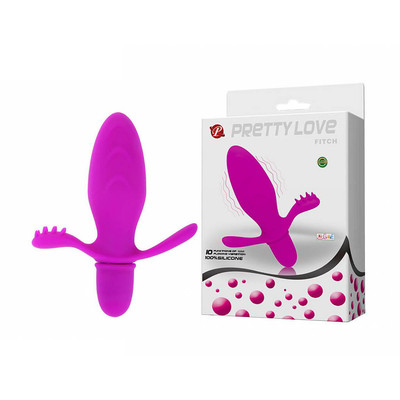 Plug Anal em Silicone com Cerdas e 10 Modos de Vibração - Pretty Love Fitch | 7,4 x 3,3 cm