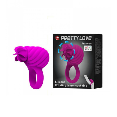 Foto 1 do produto Pretty Love Frances - Anel Peniano em Soft Touch com Estimulador Rotativo - 6,7 x 3,2 cm | Cor: Roxo