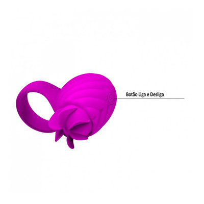 Foto 5 do produto Pretty Love Frances - Anel Peniano em Soft Touch com Estimulador Rotativo - 6,7 x 3,2 cm | Cor: Roxo