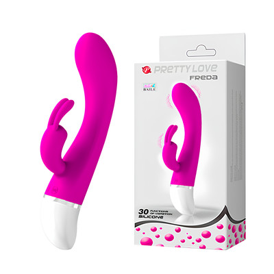 Vibrador Estimulador de Ponto G e Clítoris em Silicone com 30 Modos de Vibração - Pretty Love Freda | 19,5 x 3,3 cm