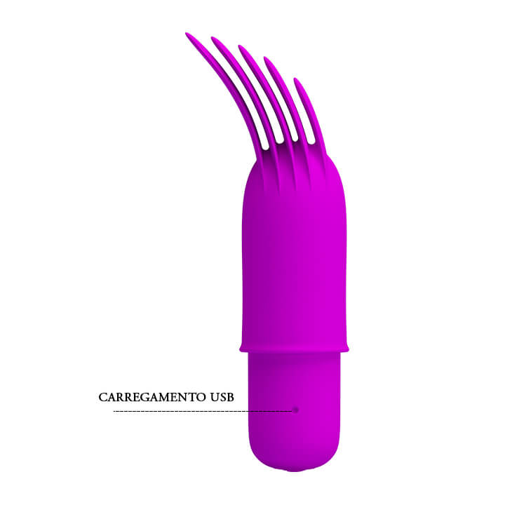 Cápsula Vibratória Recarregável com Capa em Silicone e 12 Modos de Vibração - Pretty Love Gemma - 9 x 2 cm - 7