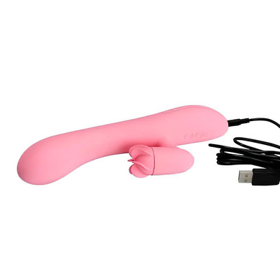 Foto 4 do produto Vibrador de Ponto G com 7 Modos de Vibração e Estimulador de Clitóris com 4 Funções de Rotação - Pretty Love Gina | 12 x 3,6 cm