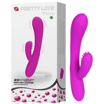 Vibrador Estimulador Clitoriano e Ponto G Recarregável com Saliências e 30 Modos de Vibração - Pretty Love Harry | 19 x 3 cm