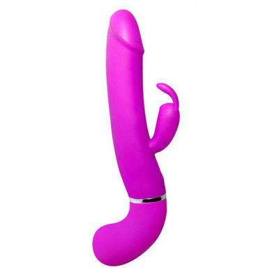 Foto 4 do produto Vibrador Rabbit com Glande, Recarregável, Simulador de Ejaculação, 12 Modos de Vibração e À Prova D'Água - Pretty Love Henry | 24 x 3,5 cm