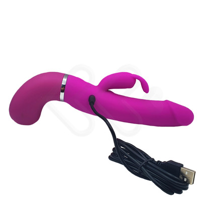 Foto 6 do produto Vibrador Rabbit com Glande, Recarregável, Simulador de Ejaculação, 12 Modos de Vibração e À Prova D'Água - Pretty Love Henry | 24 x 3,5 cm