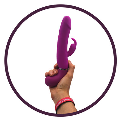 Vibrador Rabbit com Glande, Recarregável, Simulador de Ejaculação, 12 Modos de Vibração e À Prova D'Água - Pretty Love Henry | 24 x 3,5 cm