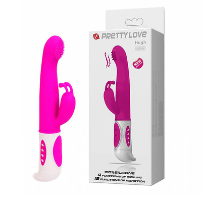 Foto 1 do produto Pretty Love Hugh - Vibrador Ponto G com 4 Intensidades de Pulsação na Ponta e Estimulador Clitoriano com 12 Funções de Vibração - 22,5 x 3,5 cm