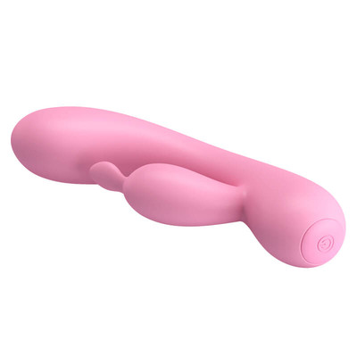 Foto 4 do produto Vibrador Estimulador de Ponto G e de Clítoris em Silicone com 12 Modos de Vibração, Função Memória e Recarregável  - Pretty Love Hugo | 17 x 3,8 cm