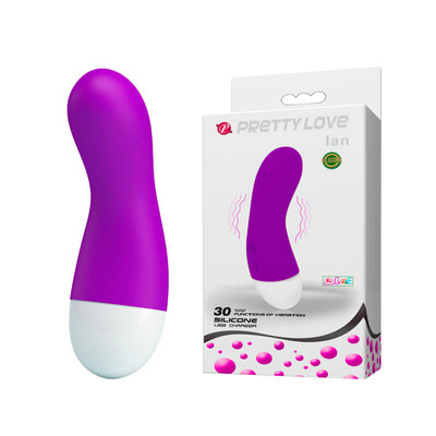 Vibrador Estimulador de Ponto G em Silicone com 30 Modos de Vibração e Carregamento via USB - Pretty Love Ian | 5,6 x 3,8 cm