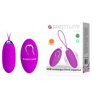 Cápsula Vibratória em Silicone com 12 Modos de Vibração, Resistente à Água, Recarregável e Controle Remoto sem Fio - Pretty Love Jenny | 7 x 2,8 cm