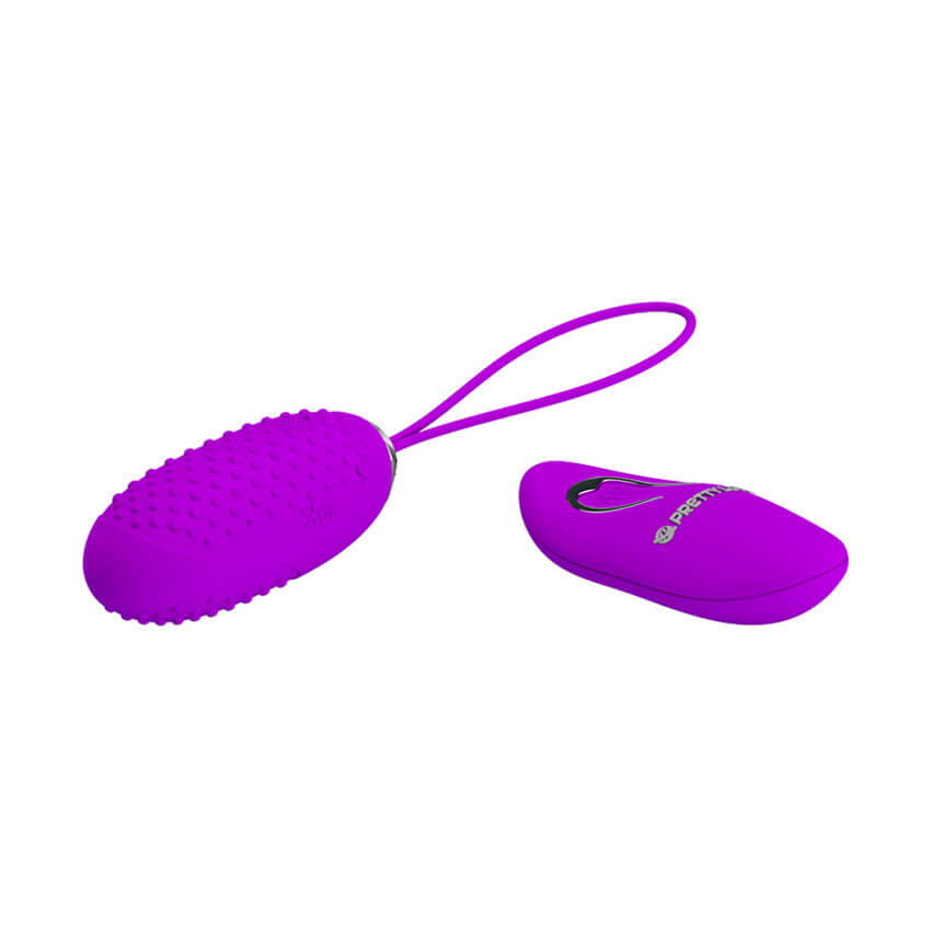 Cápsula Vibratória em Silicone com Texturas Massageadoras, 12 Modos de Vibração e Controle Remoto Sem Fio - Pretty Love Joanna | 6,9 x 2,8 cm - 2