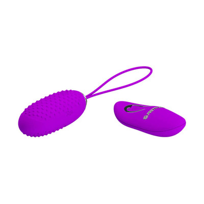 Foto 2 do produto Cápsula Vibratória em Silicone com Texturas Massageadoras, 12 Modos de Vibração e Controle Remoto Sem Fio - Pretty Love Joanna | 6,9 x 2,8 cm