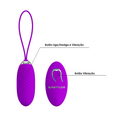 Foto 5 do produto Cápsula Vibratória em Silicone com Texturas Massageadoras, 12 Modos de Vibração e Controle Remoto Sem Fio - Pretty Love Joanna | 6,9 x 2,8 cm