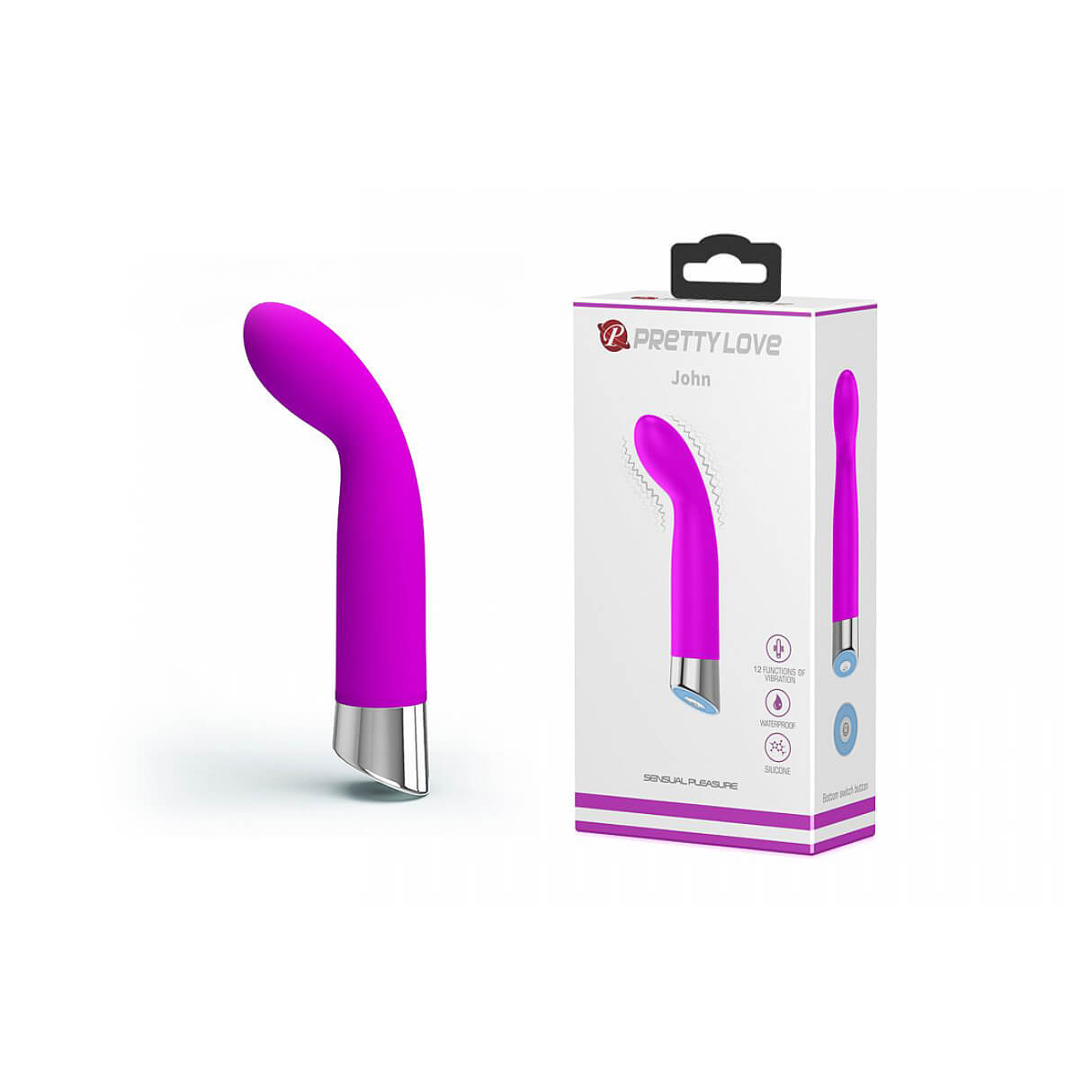 Vibrador Estimulador de Ponto G em Silicone com 12 Modos de Vibrações e Função Memória - Pretty Love John | 15,4 x 2,7 cm | Disponível em 2 Cores - 4