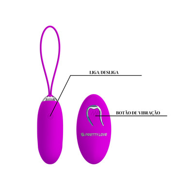 Foto 7 do produto Cápsula Vibratória em Silicone com 12 Modos de Vibração e Controle Remoto Sem Fio, Recarregável Via USB - Pretty Love Julia | 7,3 x 2,8 cm