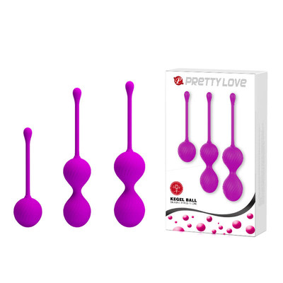 Kit de Pompoarismo com 3 Pesos em Silicone - Pretty Love Kegel Ball