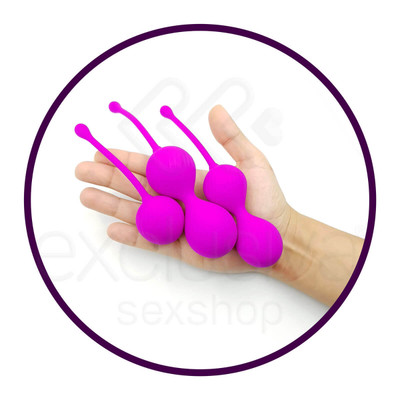 Kit de Pompoarismo com 3 Pesos em Silicone - Pretty Love Kegel Ball