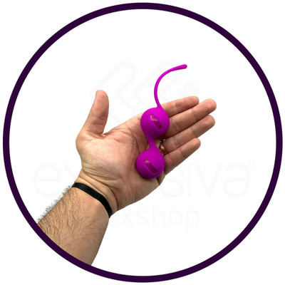 Foto 11 do produto Bolas para Pompoarismo em Silicone Aveludado no Formato Anatômico com Alça de Segurança - Pretty Love Kegel Tighten Up I | Disponível em 2 Cores