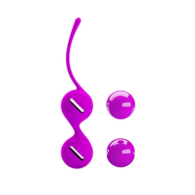 Foto 8 do produto Bolas para Pompoarismo em Silicone Aveludado no Formato Anatômico com Alça de Segurança - Pretty Love Kegel Tighten Up I | Disponível em 2 Cores