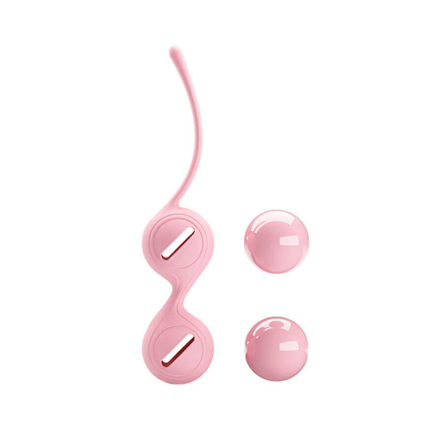 Bolas para Pompoarismo em Silicone Aveludado no Formato Anatômico com Alça de Segurança - Pretty Love Kegel Tighten Up I | Disponível em 2 Cores - 3