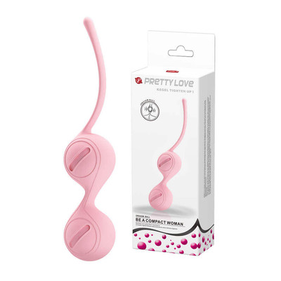 Foto 1 do produto Bolas para Pompoarismo em Silicone Aveludado no Formato Anatômico com Alça de Segurança - Pretty Love Kegel Tighten Up I | Disponível em 2 Cores