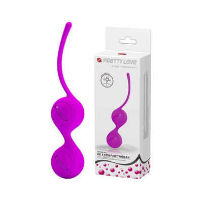 Foto 5 do produto Bolas para Pompoarismo em Silicone Aveludado no Formato Anatômico com Alça de Segurança - Pretty Love Kegel Tighten Up I | Disponível em 2 Cores