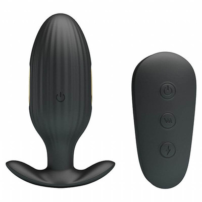 Foto 2 do produto Plug Anal Recarregável em Silicone com 7 Modos de Vibração, 3 Modos de Choque e Controle sem Fio - Pretty Love Kelly | 8 x 3,2 cm
