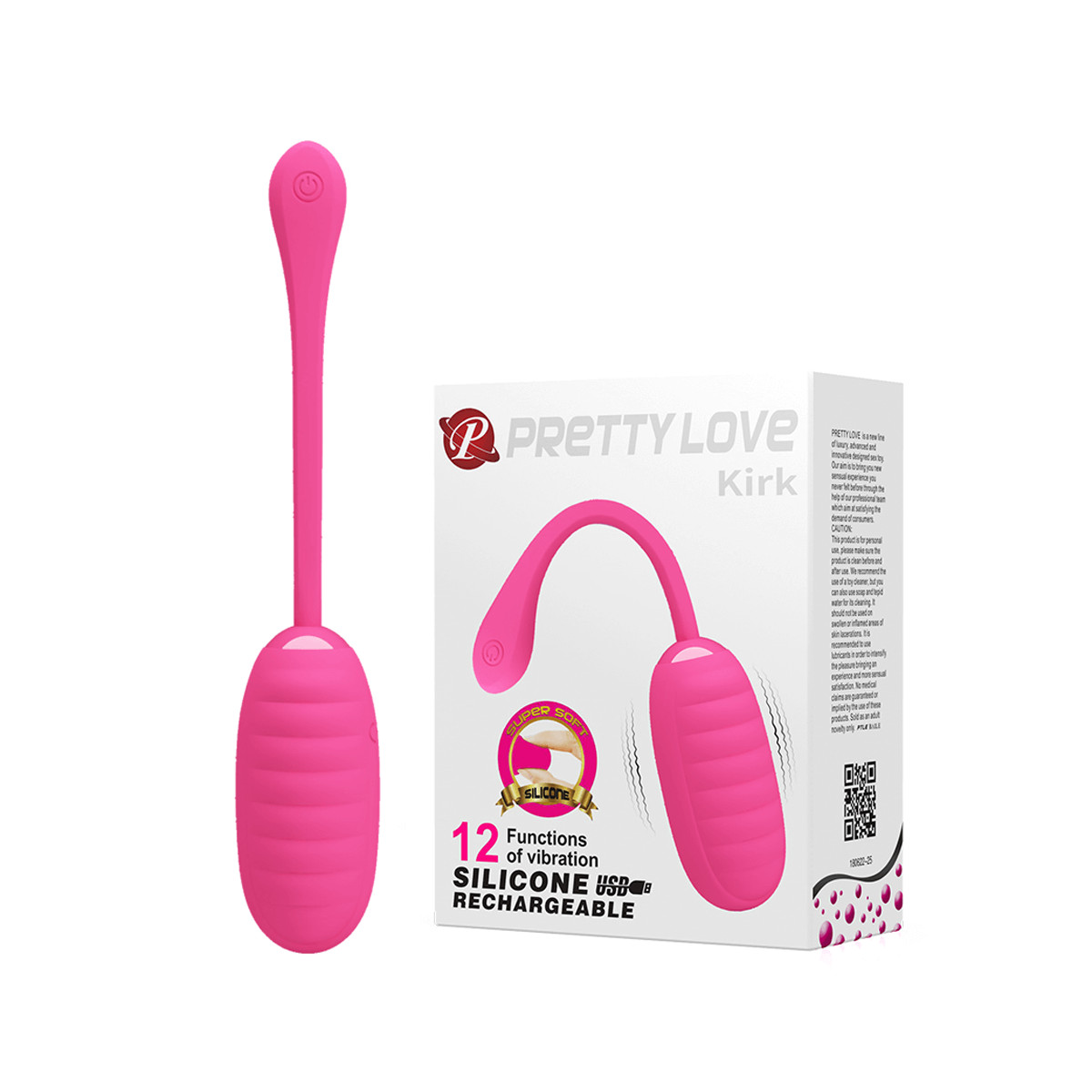 Cápsula Vibratória Recarregável em Silicone com 12 Modos de Vibração - Pretty Love Kirk | 8 x 3,5 cm | Disponível em 2 Cores - 5