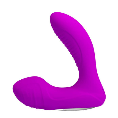 Foto 4 do produto Estimulador de Próstata, Períneo e Ponto G em Silicone com 12 Modos de Vibração e Função Aquecimento - Pretty Love Lillian - 8,6 x 3,2 cm