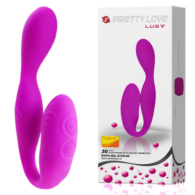 Foto 1 do produto Pretty Love Lust - Vibrador Recarregável de Dupla Estimulação com 30 Modos de Vibração, a Prova D'Água - 13,5 x 2,5 cm