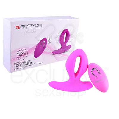 Foto 1 do produto Pretty Love Magic Fingers - Plug Anal com 12 Modos de Vibração e Sistema de Contração e Expansão - 9,5 x 5 cm