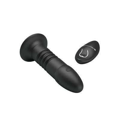 Foto 3 do produto Plug Anal Recarregável em Silicone com Controle Remoto Sem Fio, Função Memória, 4 Modos de Vibração e Movimento Vai e Vem - Pretty Love Magic Jingers | 15 x 3,5 cm
