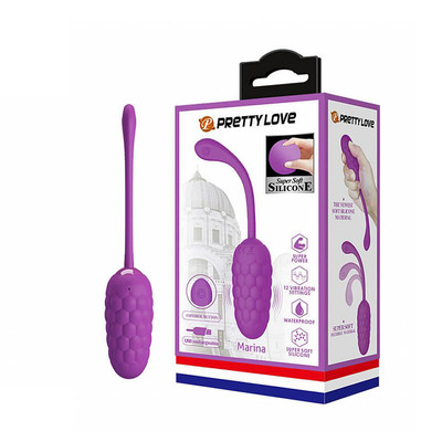 Cápsula Vibratória Recarregável em Silicone Aveludado com 12 Modos de Vibração - Pretty Love Marina | 8 x 3,3 cm