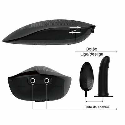 Foto 6 do produto Pretty Love Marvin - Cinta em Couro Sintético com Capa Peniana Estimuladora de Ponto G, Vibro Multivelocidade e Controle Remoto - Veste até o GG