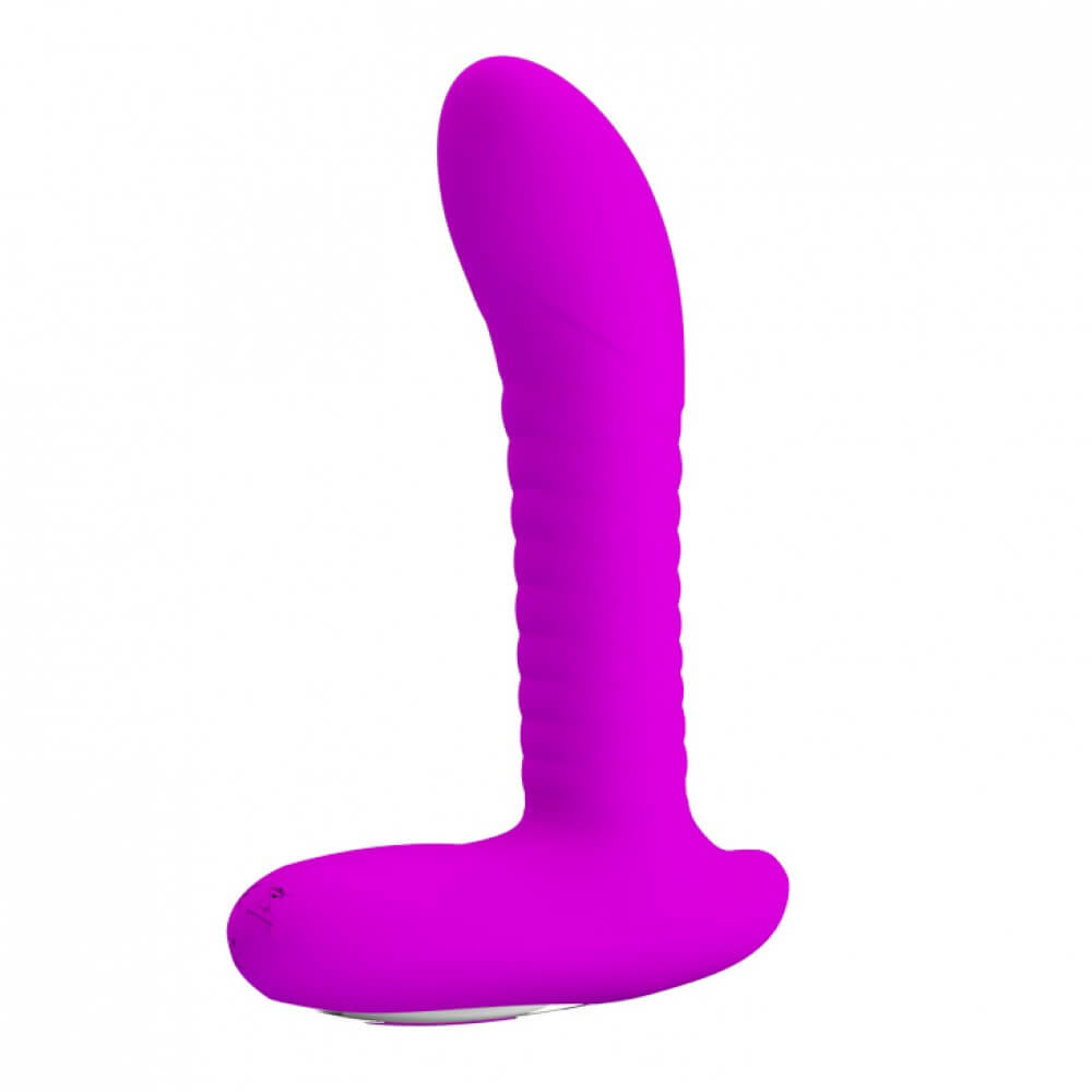 Estimulador de Próstata e Períneo em Silicone Resistente à Água com 12 Modos de Vibração e 3 Funções de Rotações Ambas Silenciosas - Pretty Love Merlin - 16 x 3,4 cm | Cor: Roxo - 2