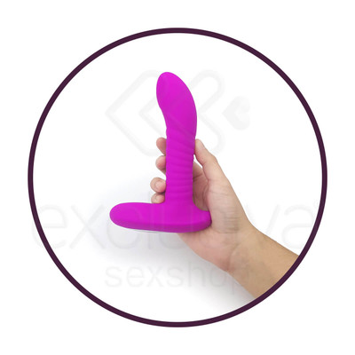 Foto 5 do produto Estimulador de Próstata e Períneo em Silicone Resistente à Água com 12 Modos de Vibração e 3 Funções de Rotações Ambas Silenciosas - Pretty Love Merlin - 16 x 3,4 cm | Cor: Roxo